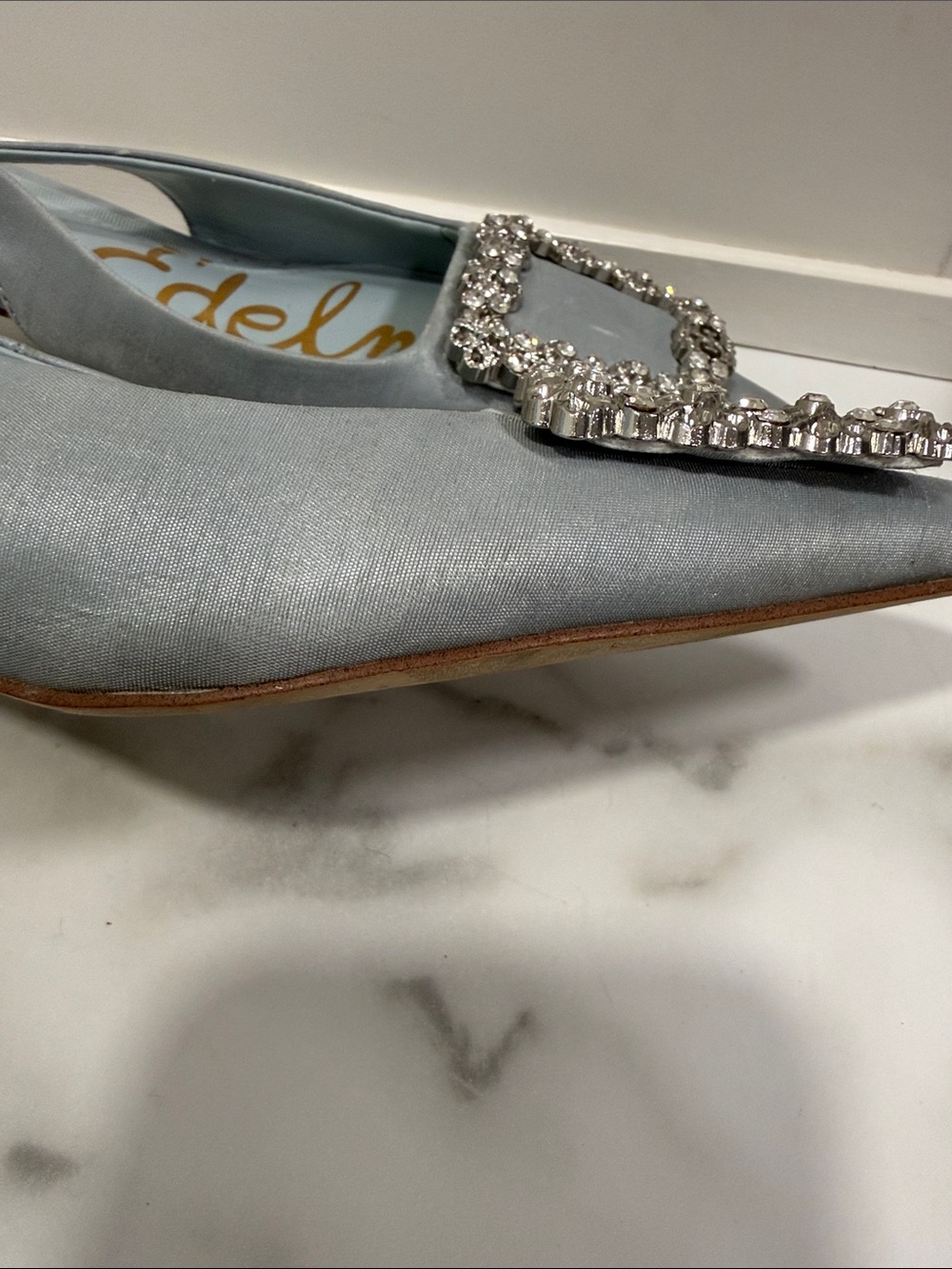Sam Edelman Kaitlyn Sling Back Heels in Cape Blue 5.5 Womens wedding - Picture 3 of 11